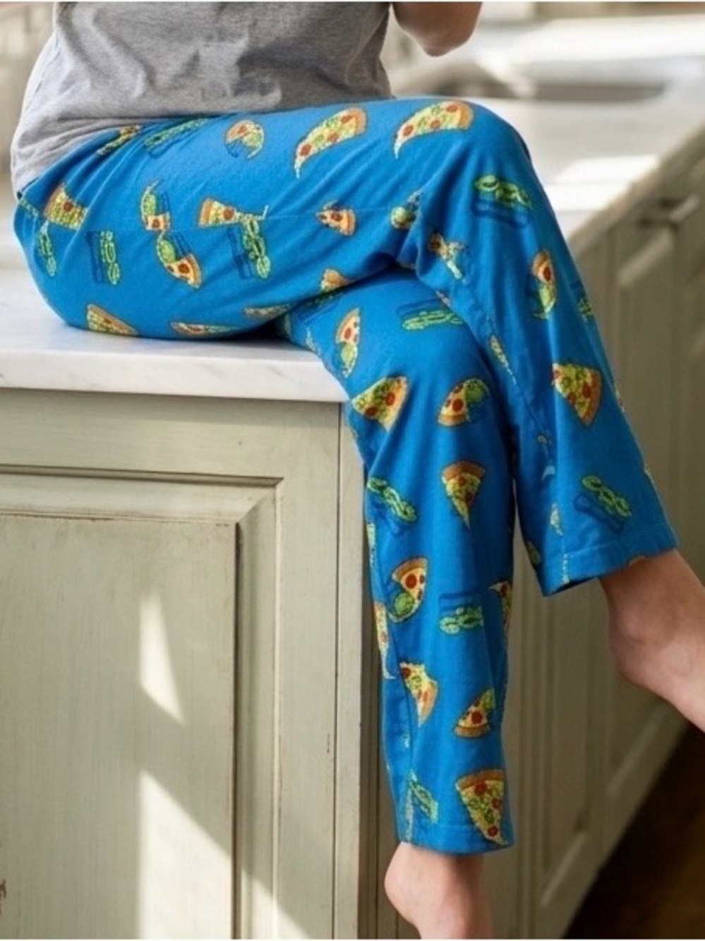 Toy Story Pajama Bottoms Aliens Disney Pixar Pizza Planet PJ Pants Blue Green L